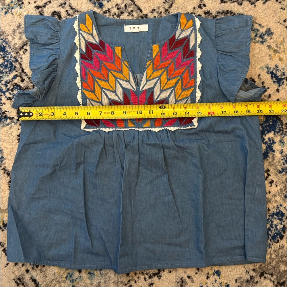 THML Blue Top with Colorful Embroidery - Picture 9 of 9